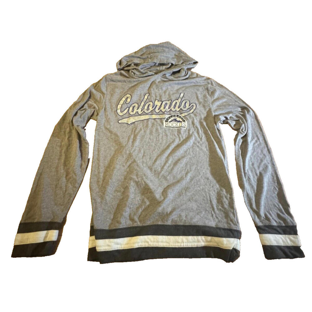 Colorado Rockies MLB Grey Pullover Hoodie Mens S
